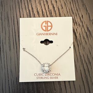 Giani Bernini Sterling Silver Cubic Zirconia Cushion Halo Pendant Necklace